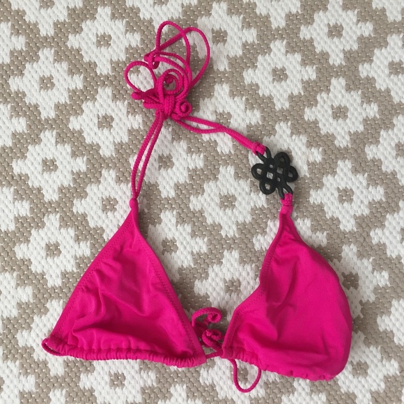 Diane von Furstenberg Magenta Love Knot Top M DVF - Picture 2 of 3